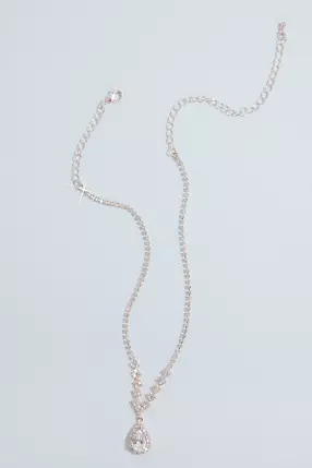 Teardrop Crystal Necklace and Earring Set | David's Bridal Teardrop Crystal Necklace and Earring Set | David's Bridal